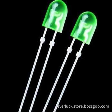 5mm Oval-shaped LED Diode with 2.8 to 3.6V Forward Voltage and Pure Green Emitting Color